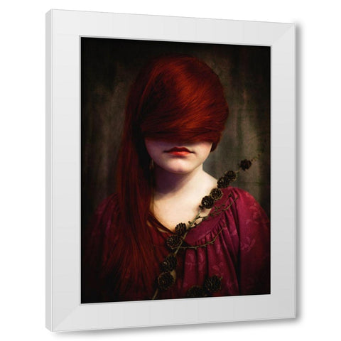 Redhead White Modern Wood Framed Art Print by Larsen, Jorun