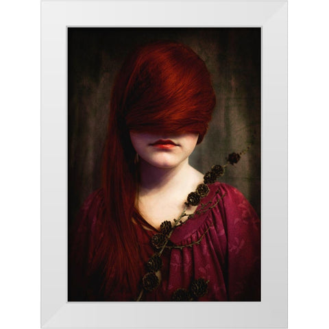 Redhead White Modern Wood Framed Art Print by Larsen, Jorun