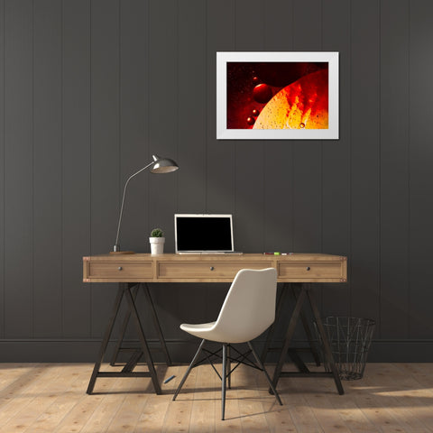 Solar Radiations White Modern Wood Framed Art Print by BRAVIN, Fabien