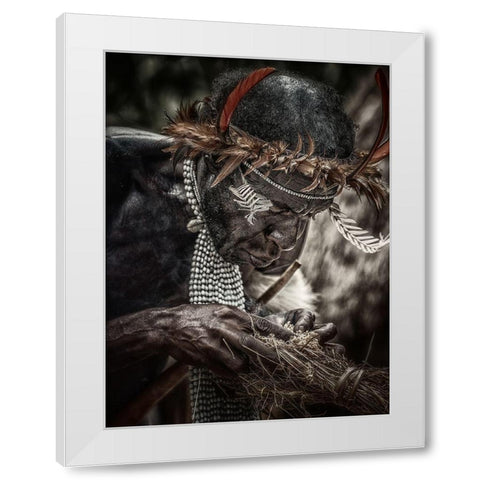 Dani: To Make Fire White Modern Wood Framed Art Print by Stranak, Pavol