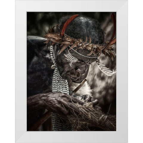 Dani: To Make Fire White Modern Wood Framed Art Print by Stranak, Pavol