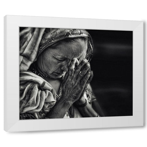Prayers White Modern Wood Framed Art Print by Flour, Piet