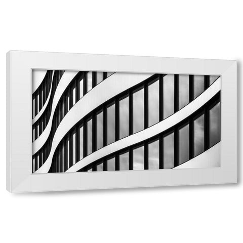 Panta Rhei White Modern Wood Framed Art Print by Pixxelpark