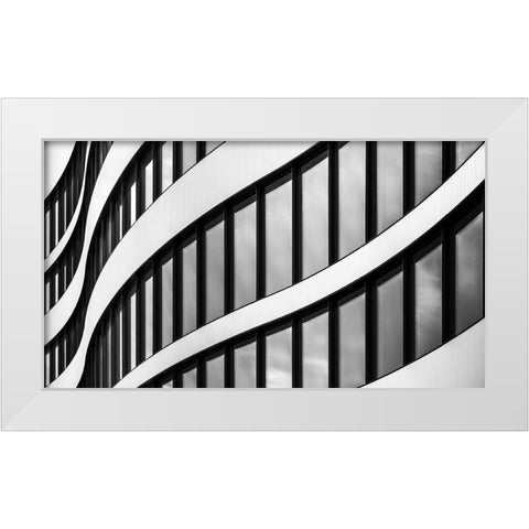 Panta Rhei White Modern Wood Framed Art Print by Pixxelpark