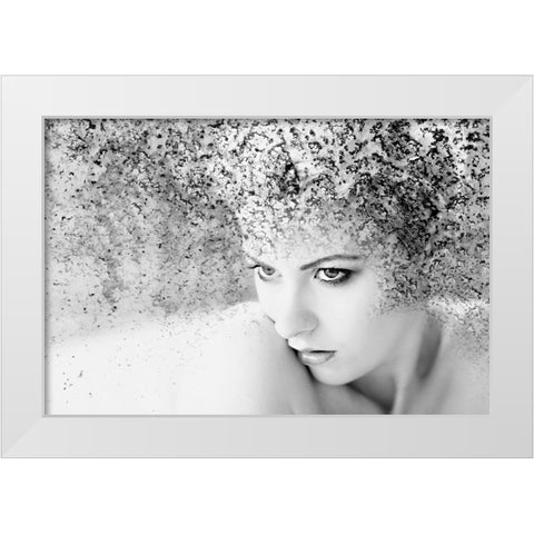 Emerging White Modern Wood Framed Art Print by Brackstone, Mel