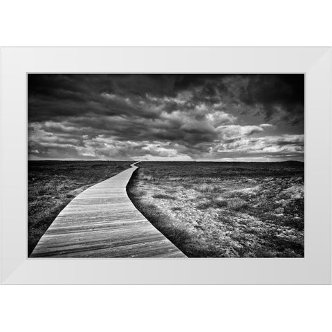 The Way White Modern Wood Framed Art Print by Pascual Buye, Santiago