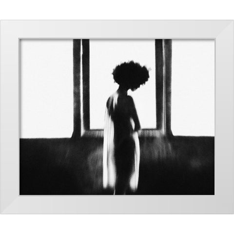 Alone White Modern Wood Framed Art Print by Satriani, Jay