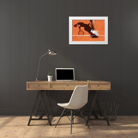 1St Serve White Modern Wood Framed Art Print by Loire, Herve
