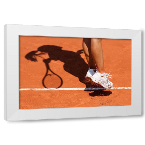 1St Serve White Modern Wood Framed Art Print by Loire, Herve
