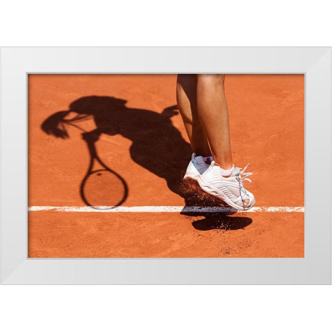 1St Serve White Modern Wood Framed Art Print by Loire, Herve