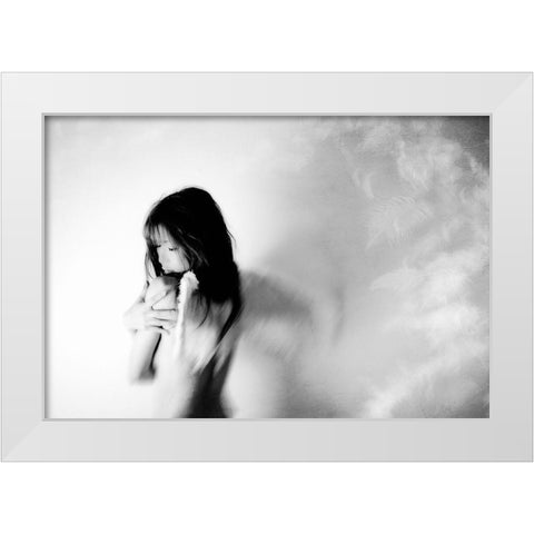 Broken Wing White Modern Wood Framed Art Print by Ikeda, Keisuke