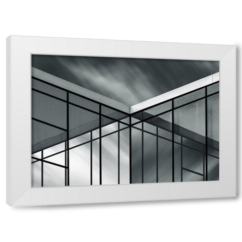 Crossing Clouds White Modern Wood Framed Art Print by Garcia, Vladi