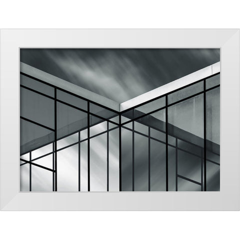 Crossing Clouds White Modern Wood Framed Art Print by Garcia, Vladi