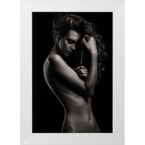 Sensual Beauty White Modern Wood Framed Art Print by Krystynek MQEP, Martin