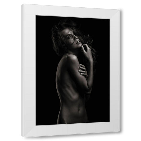 Sensual Beauty White Modern Wood Framed Art Print by Krystynek MQEP, Martin