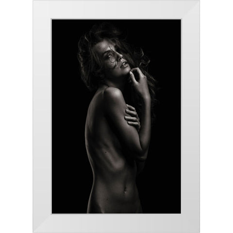 Sensual Beauty White Modern Wood Framed Art Print by Krystynek MQEP, Martin