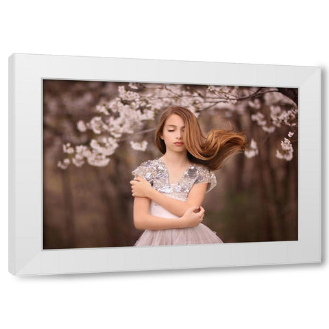 Swoosh White Modern Wood Framed Art Print by Andelman, Katie