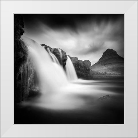 Kirkjufellfoss White Modern Wood Framed Art Print by Del Grosso, Sebastien