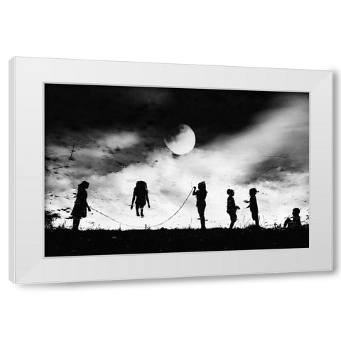 The Game High Jump White Modern Wood Framed Art Print by Satriani, Jay