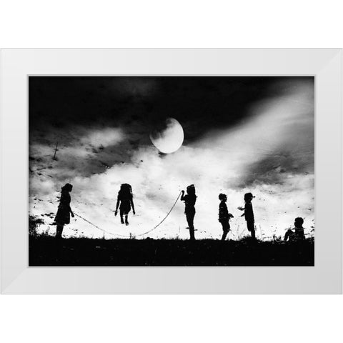 The Game High Jump White Modern Wood Framed Art Print by Satriani, Jay