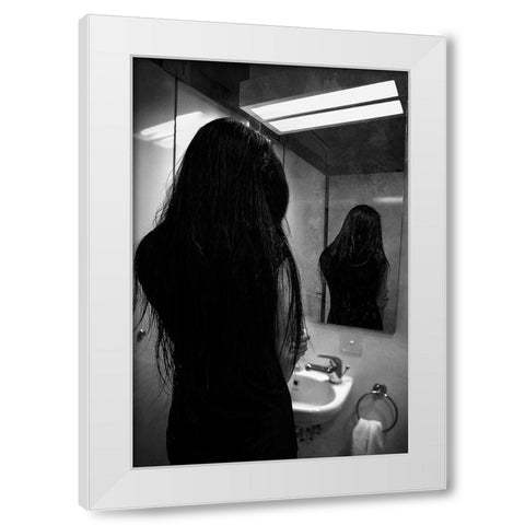 I Hate Mirror White Modern Wood Framed Art Print by Skip, Anthony