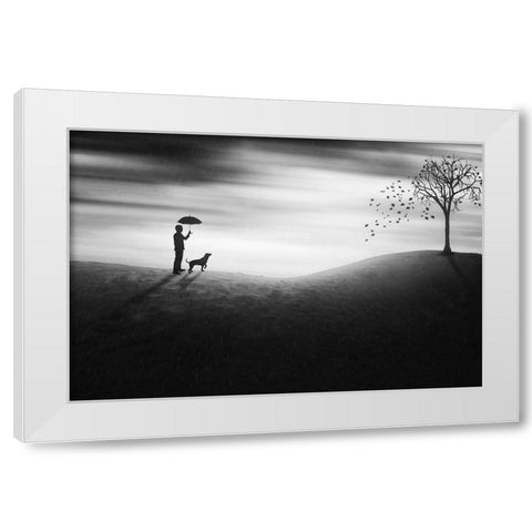Autumn White Modern Wood Framed Art Print by Marlianto, Ivan