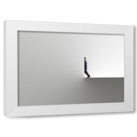 Qhiddenq White Modern Wood Framed Art Print by Natalia