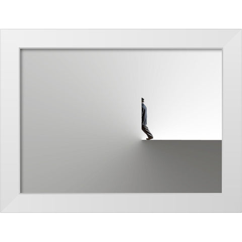 Qhiddenq White Modern Wood Framed Art Print by Natalia