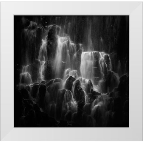 The Veiled Beings --- Ramona Falls White Modern Wood Framed Art Print by Dou, Shenshen