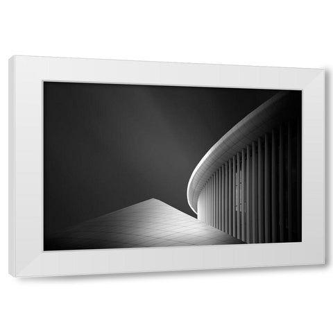 Symphony Of Lines White Modern Wood Framed Art Print by Ioneanu, Dragos