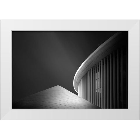 Symphony Of Lines White Modern Wood Framed Art Print by Ioneanu, Dragos