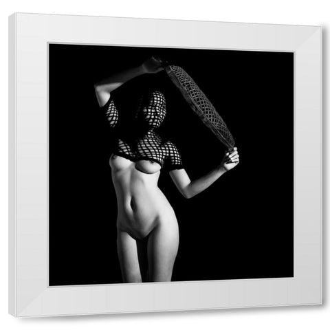 Shadow Play White Modern Wood Framed Art Print by D., Julian