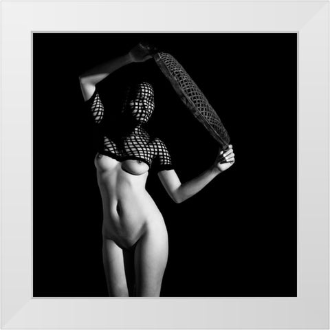 Shadow Play White Modern Wood Framed Art Print by D., Julian
