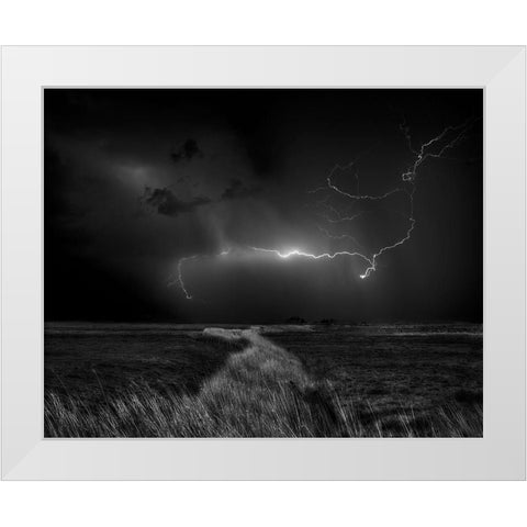 Sometimes The Sky Explodes ... White Modern Wood Framed Art Print by Depaepe, Yvette