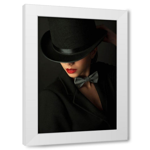 Qmystery Under The Topperq White Modern Wood Framed Art Print by Corcoveanu, Livia
