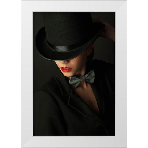Qmystery Under The Topperq White Modern Wood Framed Art Print by Corcoveanu, Livia