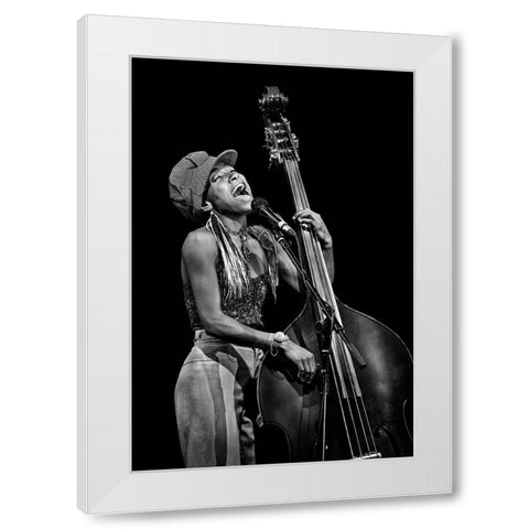 The Bass Singer White Modern Wood Framed Art Print by Cocks, Leonard