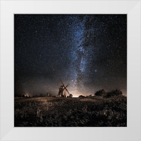 Galaxy Rising White Modern Wood Framed Art Print by Tannerstedt, Jorgen