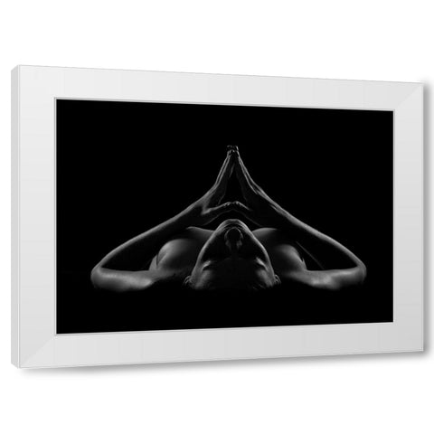 Eszter White Modern Wood Framed Art Print by Kiss, Jozef