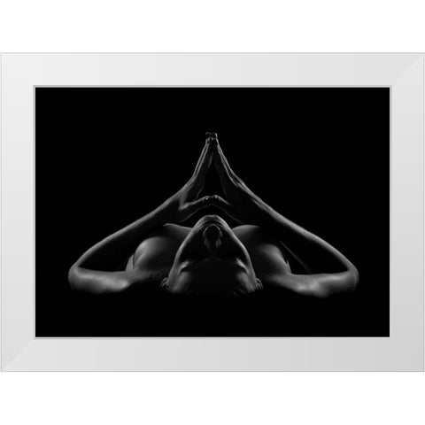 Eszter White Modern Wood Framed Art Print by Kiss, Jozef