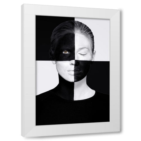 Squared White Modern Wood Framed Art Print by Ghirardini, Tanja