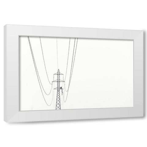 Balance White Modern Wood Framed Art Print by Rems, Kristjan