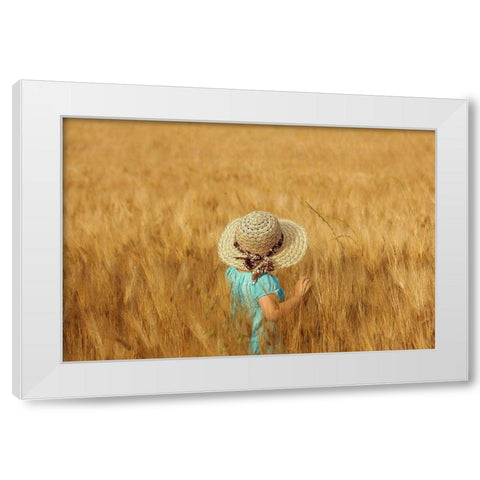 Summertime White Modern Wood Framed Art Print by Fomina, Olga