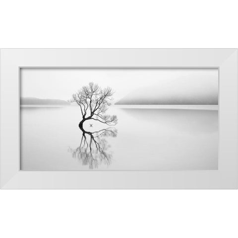 Serenity White Modern Wood Framed Art Print by Jones, Neville