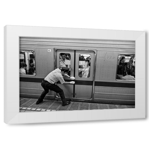 I Can Not Open The Door. White Modern Wood Framed Art Print by Inazio Kuesta, Joxe