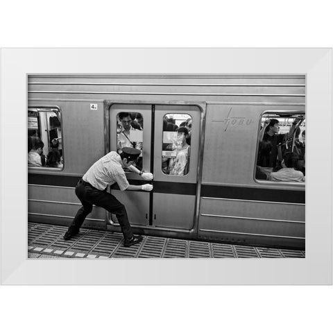 I Can Not Open The Door. White Modern Wood Framed Art Print by Inazio Kuesta, Joxe