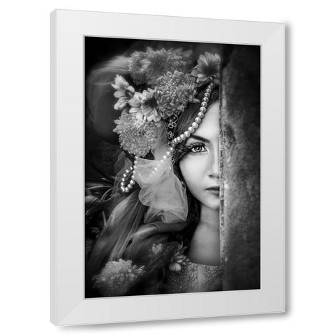 :: Half :: White Modern Wood Framed Art Print by Minggar T, Miranti