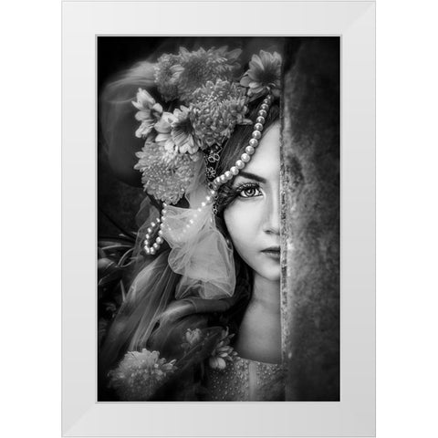 :: Half :: White Modern Wood Framed Art Print by Minggar T, Miranti