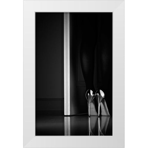 Black + White + Door White Modern Wood Framed Art Print by Schottstaedt, Erik