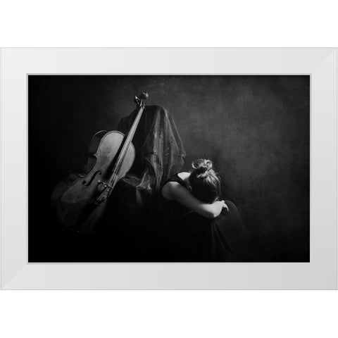 Silence White Modern Wood Framed Art Print by Mest, Olga